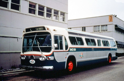 AC Transit bus number XMC-53.  Renumbered as bus number 625